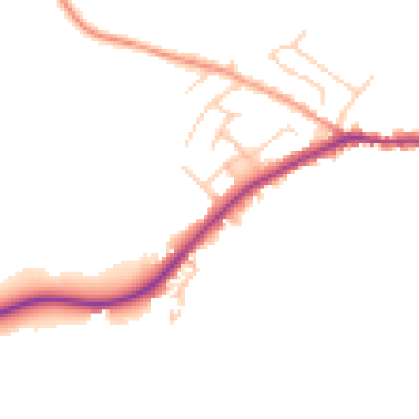 Daytime road noise heatmap for BN27 4LU