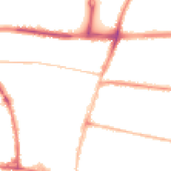 Night-time road noise heatmap for BN41 1BA