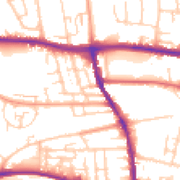 Daytime road noise heatmap for BN41 1BB