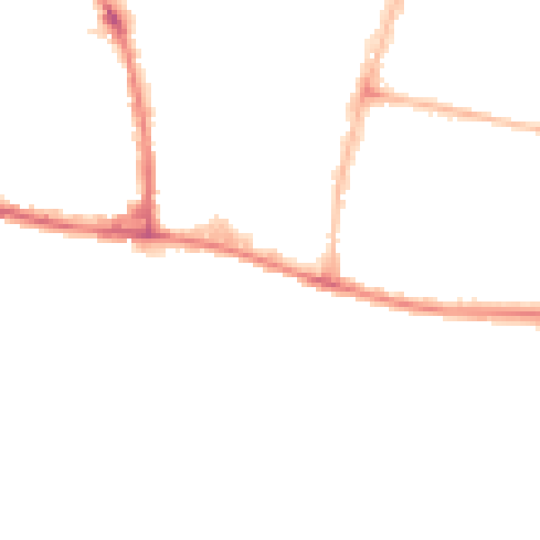 Night-time road noise heatmap for BN41 1DN