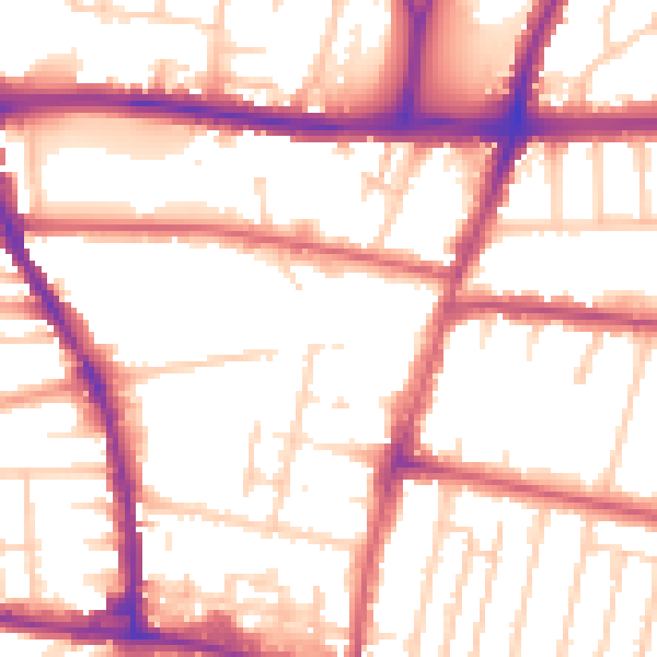 Daytime road noise heatmap for BN41 1GD