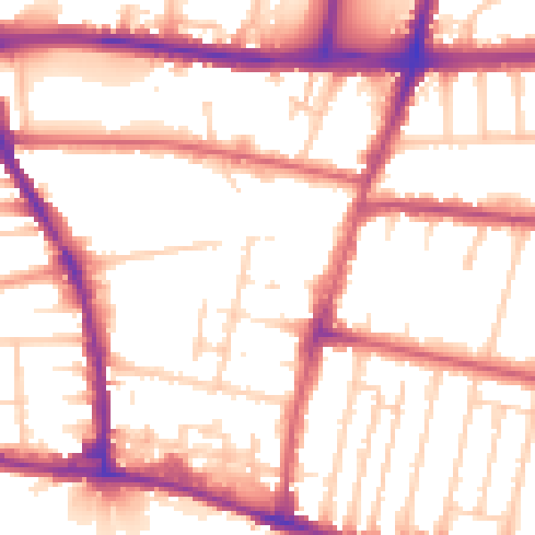 Daytime road noise heatmap for BN41 1GL