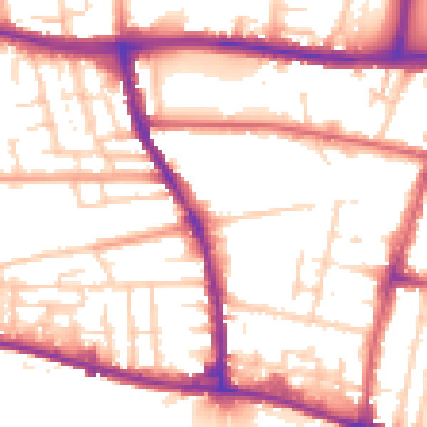 Daytime road noise heatmap for BN41 1HA