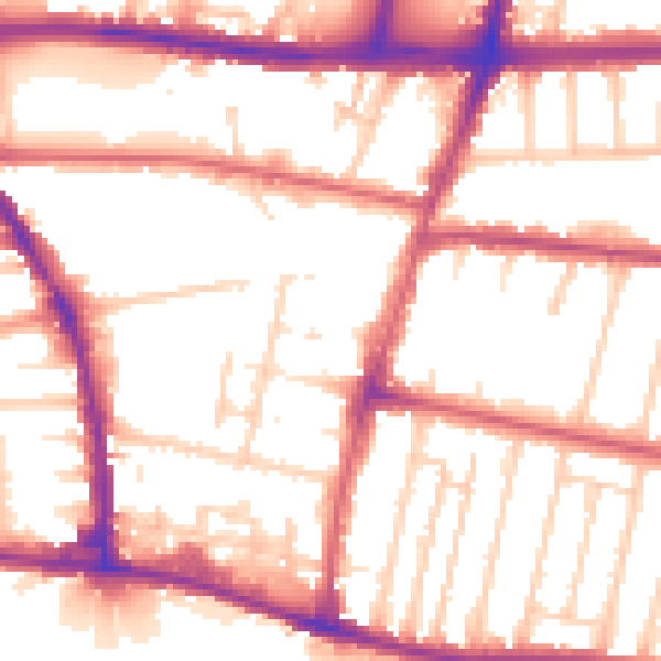 Daytime road noise heatmap for BN41 1HS