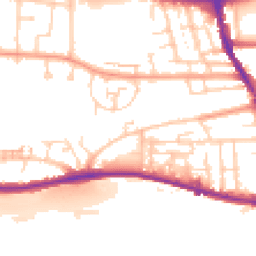Daytime road noise heatmap for BN41 1QR