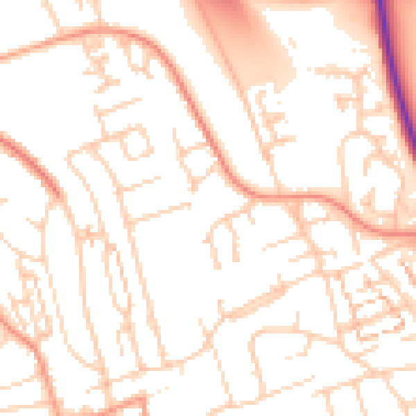 Daytime road noise heatmap for BN41 2ET