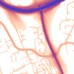 Daytime road noise heatmap for BN41 2EZ