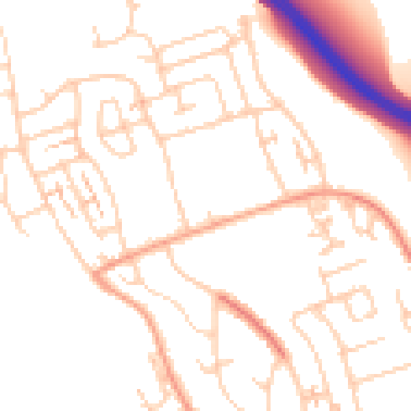 Daytime road noise heatmap for BN41 2WT