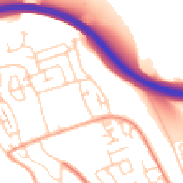 Daytime road noise heatmap for BN41 2YW