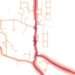 Daytime road noise heatmap for BN5 9EQ