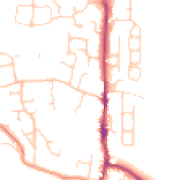 Daytime road noise heatmap for BN5 9NR