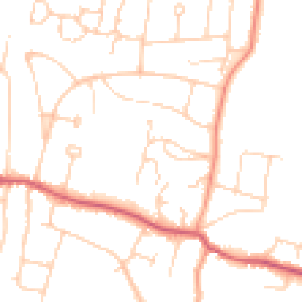 Daytime road noise heatmap for BN6 8BT