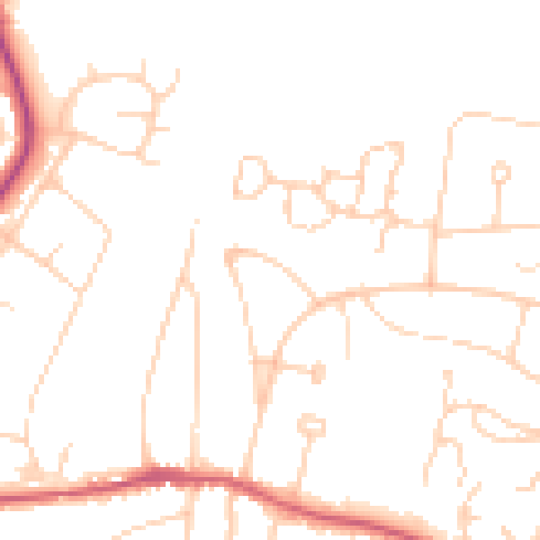 Daytime road noise heatmap for BN6 8DF
