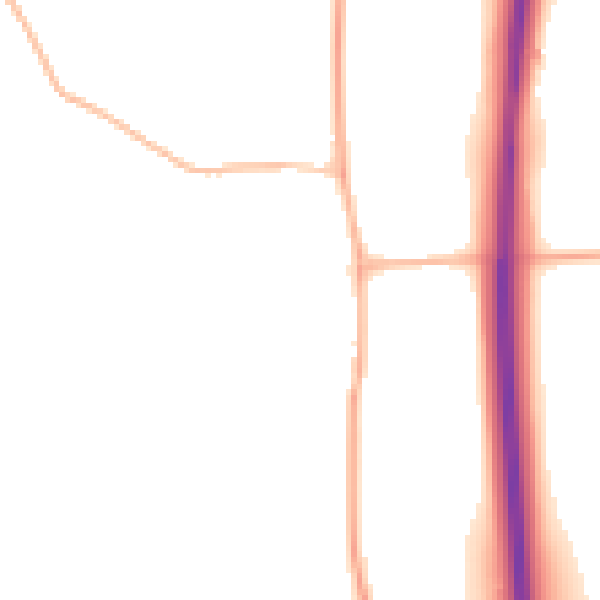 Night-time road noise heatmap for BN6 9DF