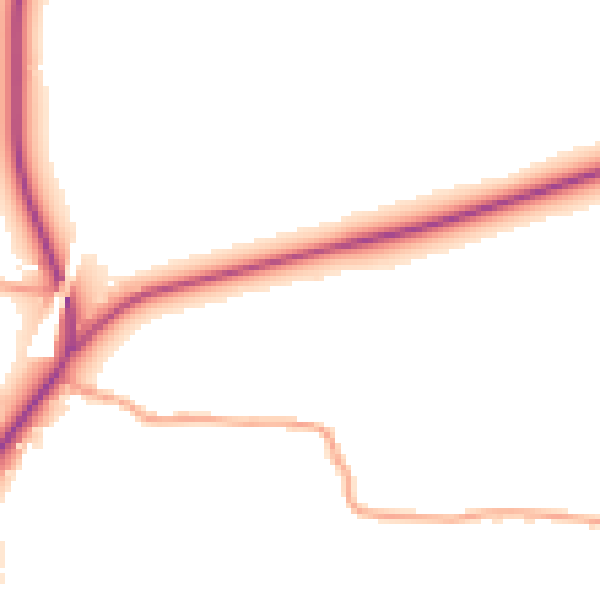 Daytime road noise heatmap for BN6 9PH