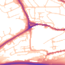 Daytime road noise heatmap for BN7 1DF