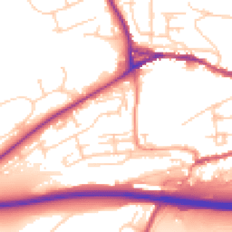 Daytime road noise heatmap for BN7 1ET