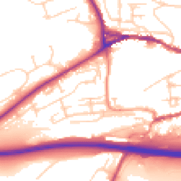 Daytime road noise heatmap for BN7 1EU