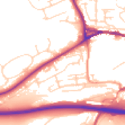Daytime road noise heatmap for BN7 1EY