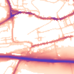Daytime road noise heatmap for BN7 1JQ