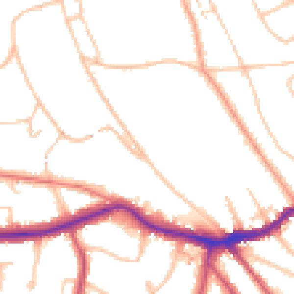 Daytime road noise heatmap for BR2 0AX