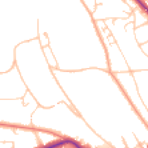 Daytime road noise heatmap for BR2 0BA