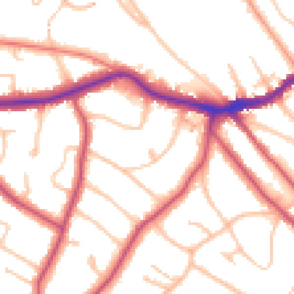Daytime road noise heatmap for BR2 0YH