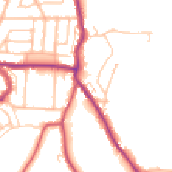 Daytime road noise heatmap for BR2 7BD