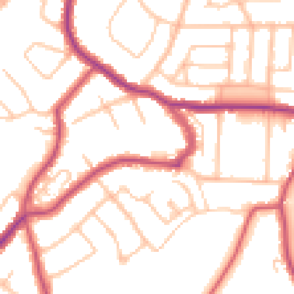 Daytime road noise heatmap for BR2 7DL