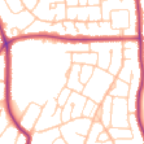 Daytime road noise heatmap for BR2 7PE