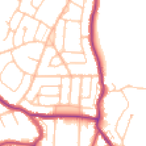 Daytime road noise heatmap for BR2 7QD