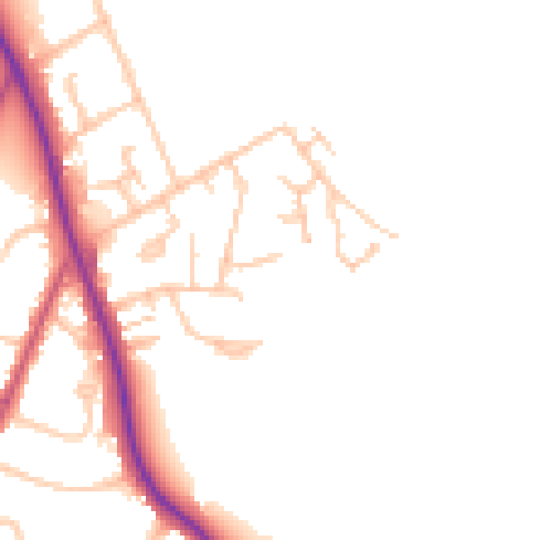Daytime road noise heatmap for BR2 8NU