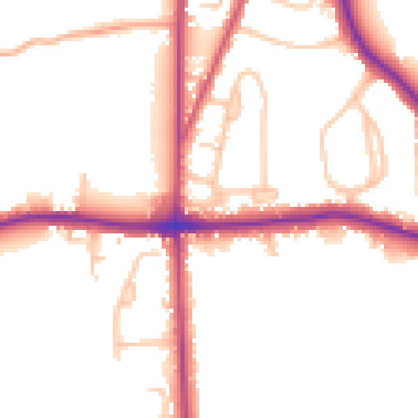 Daytime road noise heatmap for BR2 8QA