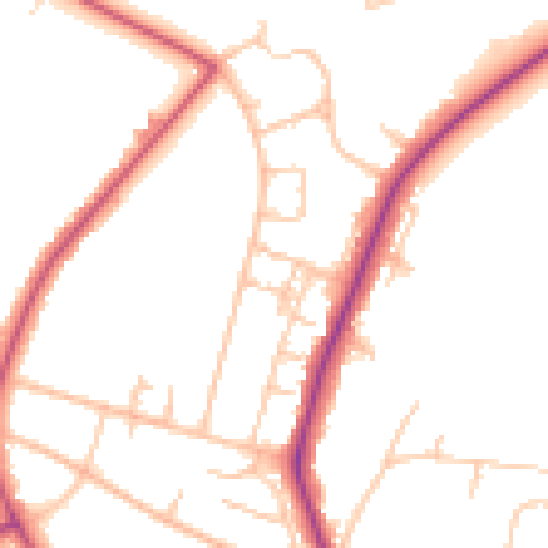 Daytime road noise heatmap for BR3 1BF