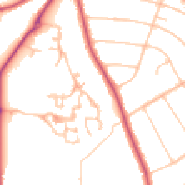 Daytime road noise heatmap for BR3 3XF