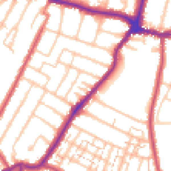Daytime road noise heatmap for BR3 4HS