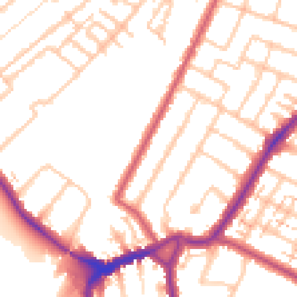 Daytime road noise heatmap for BR3 4LA