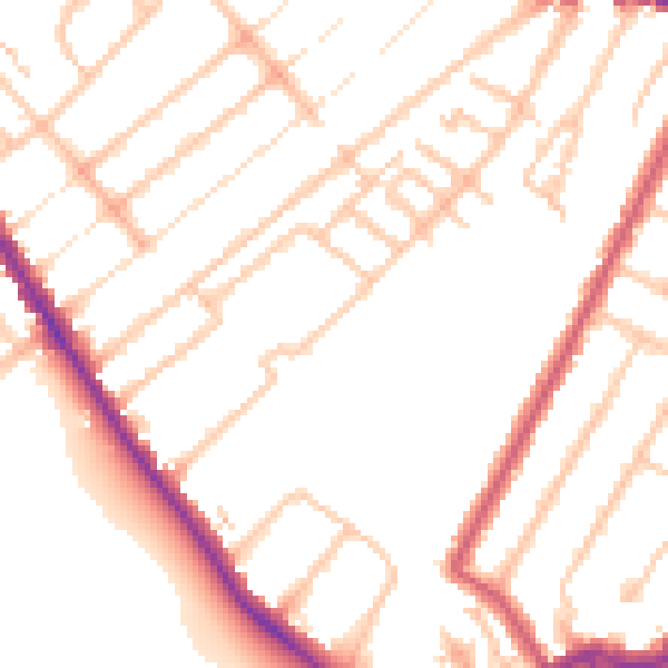Daytime road noise heatmap for BR3 4RD