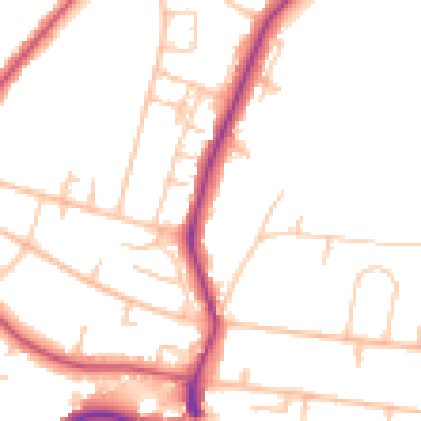 Daytime road noise heatmap for BR3 5BF