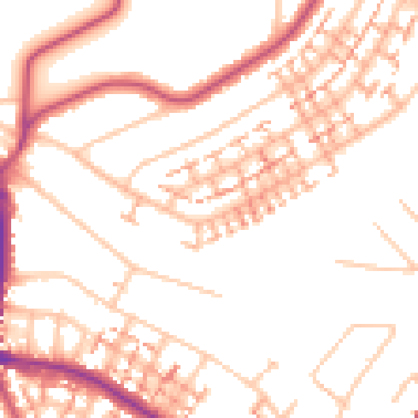 Daytime road noise heatmap for BR4 0AE