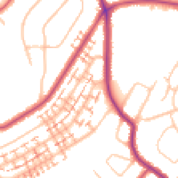 Daytime road noise heatmap for BR4 0DW