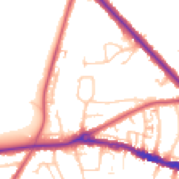Daytime road noise heatmap for BR4 0LL
