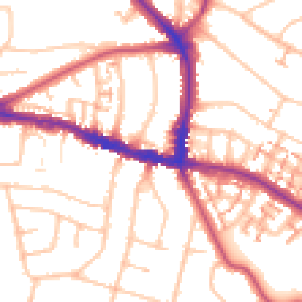 Daytime road noise heatmap for BR4 0NJ