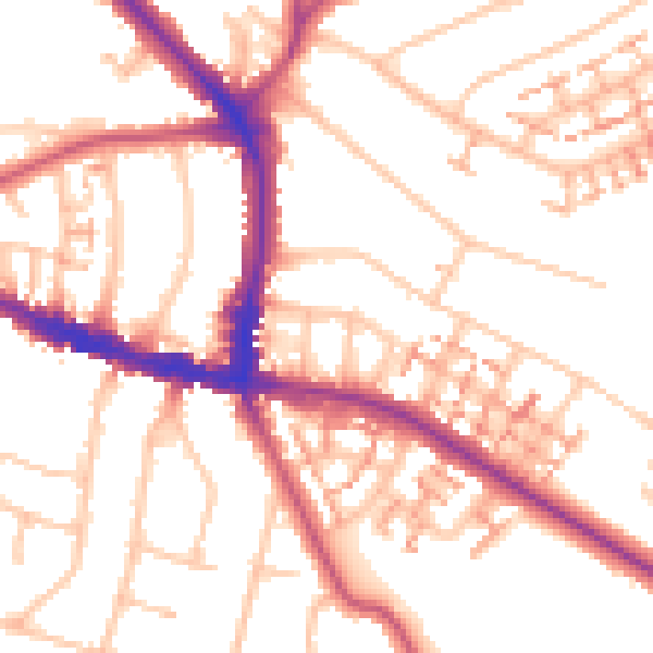 Daytime road noise heatmap for BR4 0QJ
