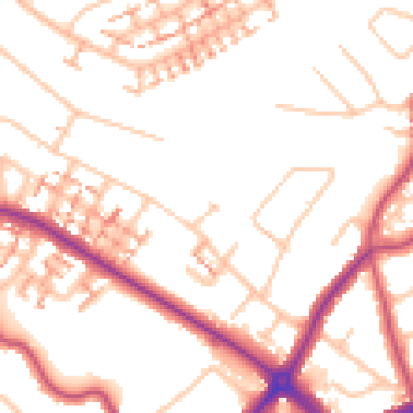Daytime road noise heatmap for BR4 0TA