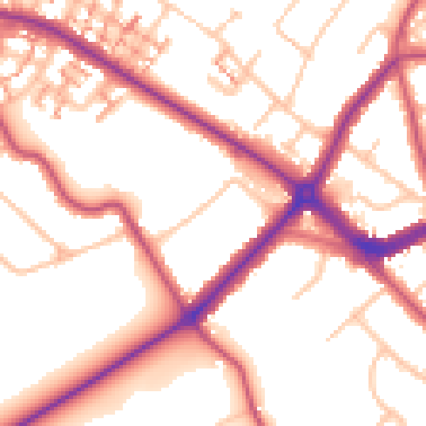 Daytime road noise heatmap for BR4 9BD
