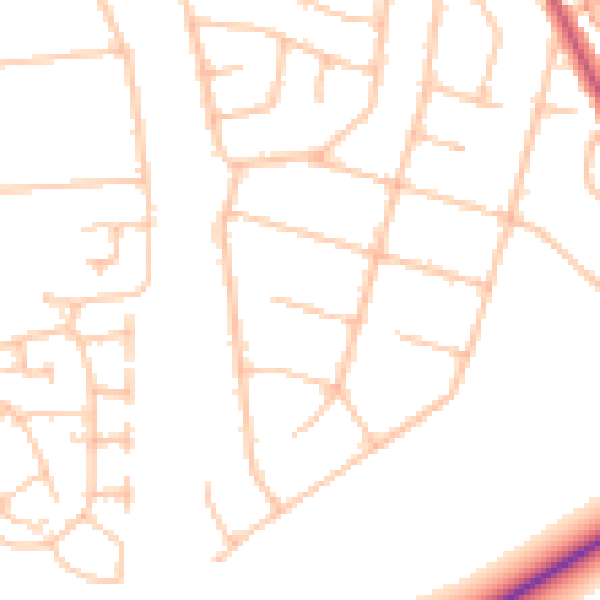 Daytime road noise heatmap for BR4 9LJ