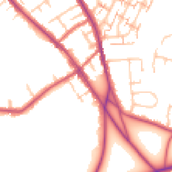 Daytime road noise heatmap for BR7 5AE