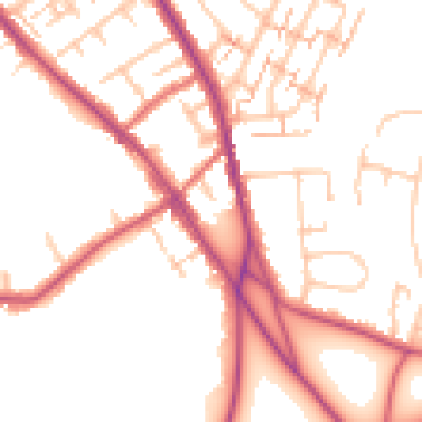 Daytime road noise heatmap for BR7 5AP