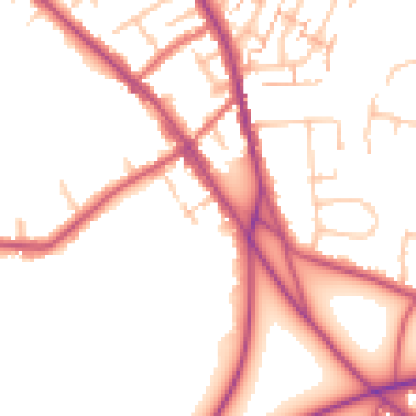 Daytime road noise heatmap for BR7 5AX